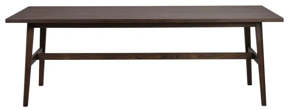 Sötétbarna étkezőasztal tölgyfa dekorral 100x220 cm Plainfield – Rowico