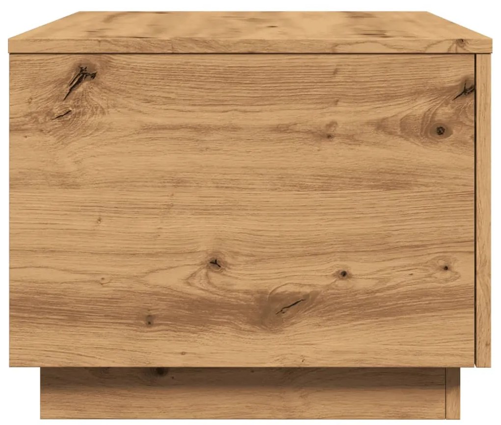 kézműves tölgy színű dohányzóasztal LED-lámpákkal 90x50x40 cm