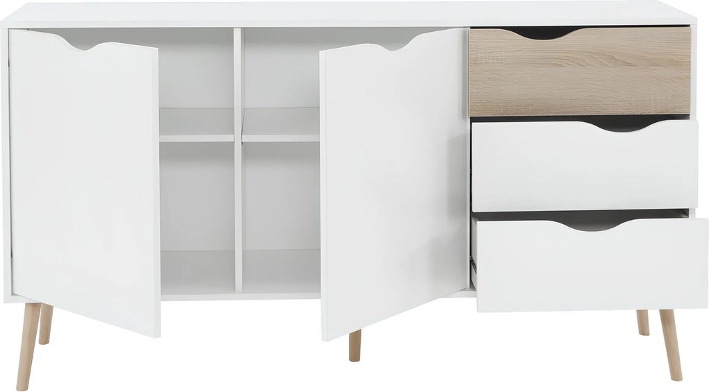 komód, tölgy sonoma / fehér, OSLO 75381