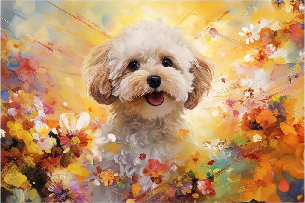 Kép - Boldog kutya (90x60 cm)