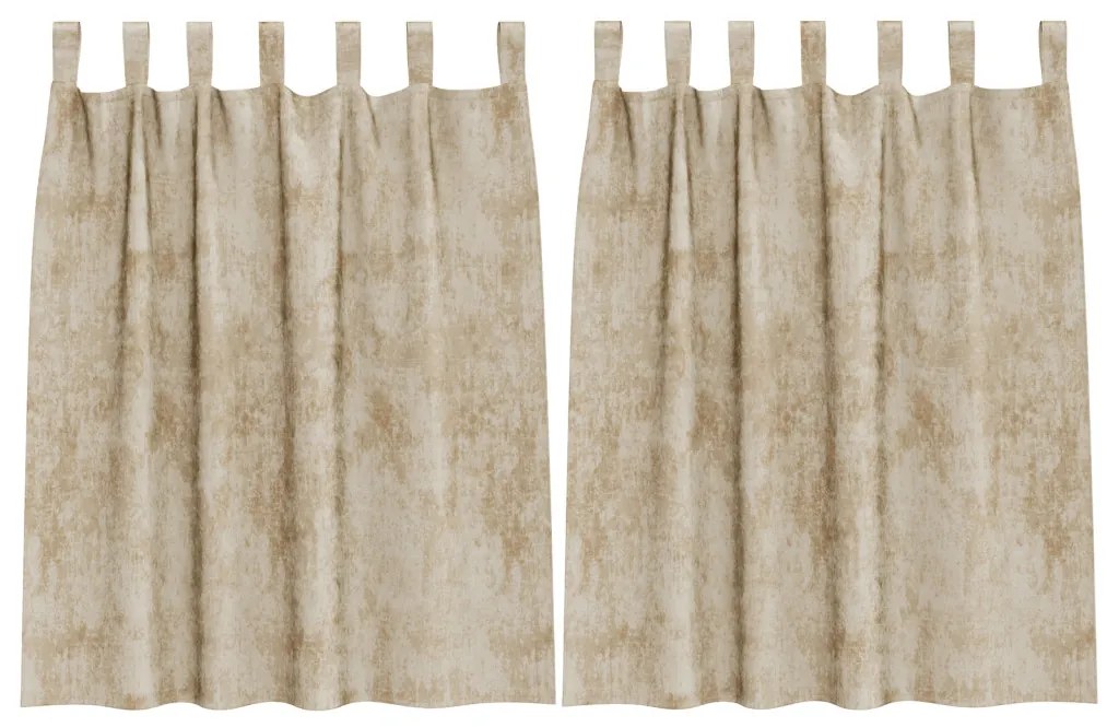 Velúr függöny 2 db gombfüggönnyel Krém 140x140 cm