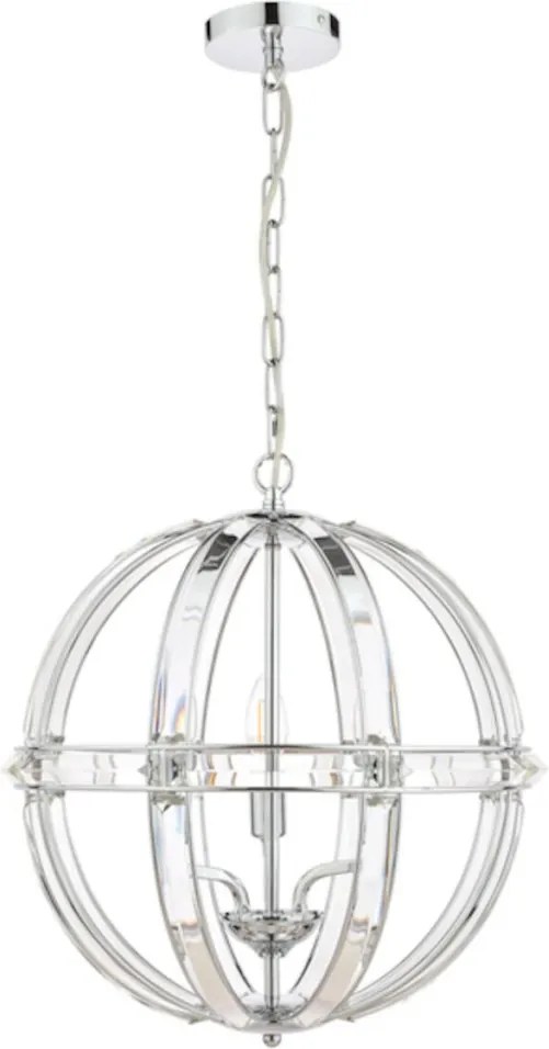 LAURA ASHLEY 3713710-Q AIDAN Kristály Csillár Fehér, Csiszolt króm E14 IP20