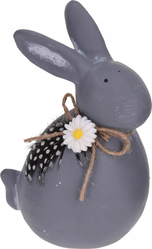 Húsvéti kerámia nyúl 16 cm, beton kinézetű, ülő
