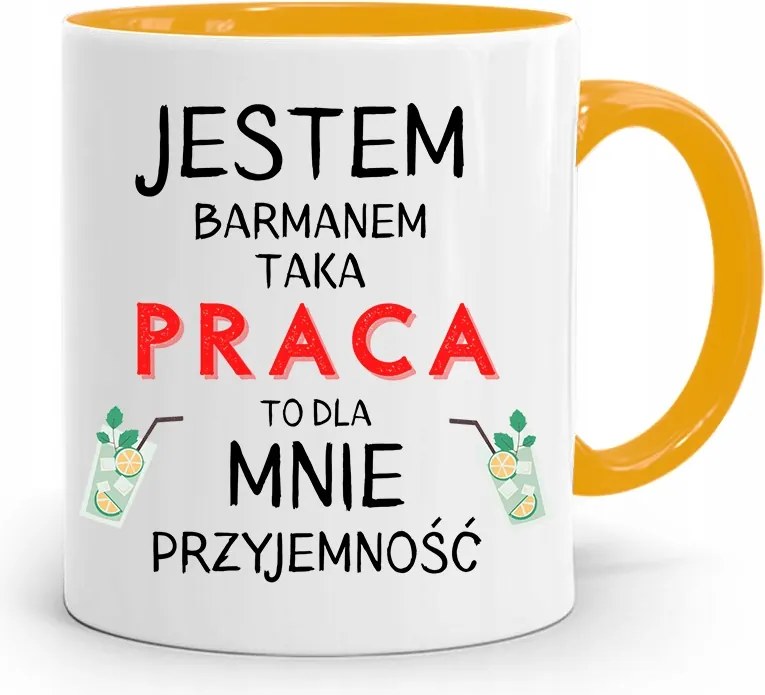 Sárga Bögre Csaposnak Az Ilyen Munka Öröm A fényképes nyomtatással