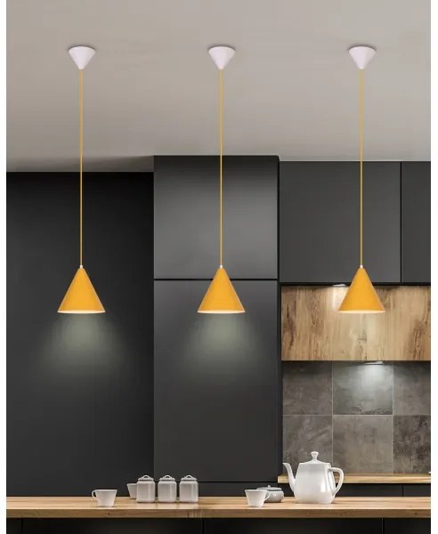 Csillár zsinóron VOSS 1xE27/40W/230V sárga/fehér