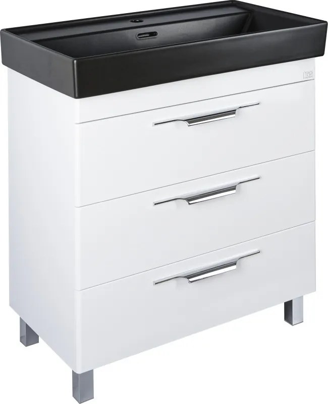 TMP TRIO 100 álló fürdőszobabútor - CeraStyle SHARP FEKETE mosdóval - 100 x 48 cm