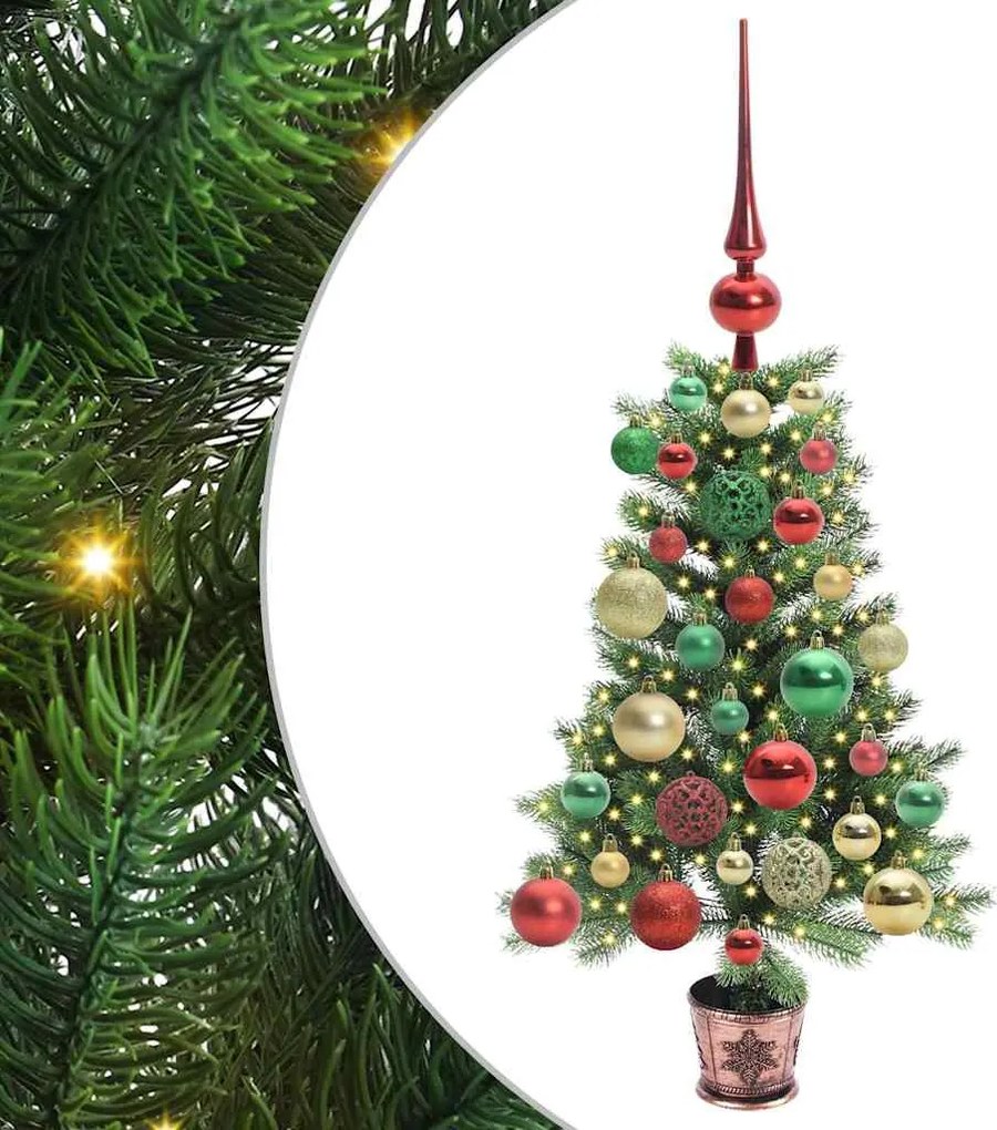 vidaXL Karácsonyfa 150 LED-del állvánnyal Zöld 65 cm PE