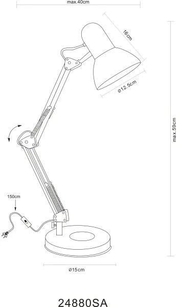 Globo 24880SA - Asztali lámpa FAMOUS 1xE27/40W/230V