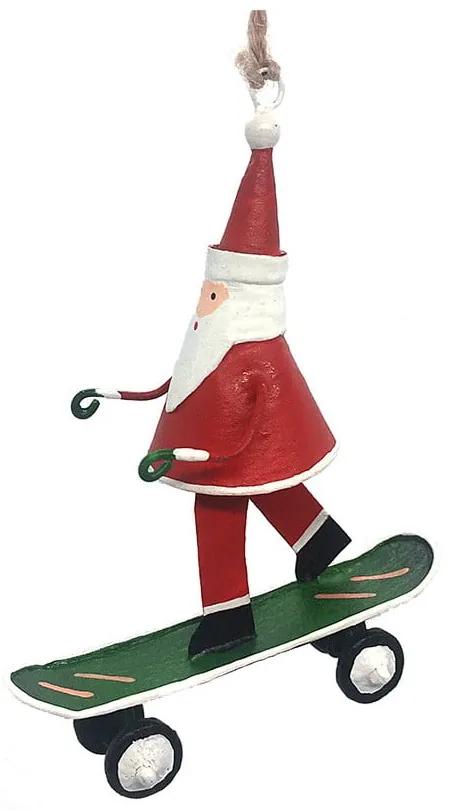 Santa On Skateboard karácsonyi dekoráció - G-Bork