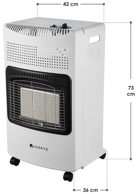 Juskys Gázfűtő 42x36x73 cm - fehér