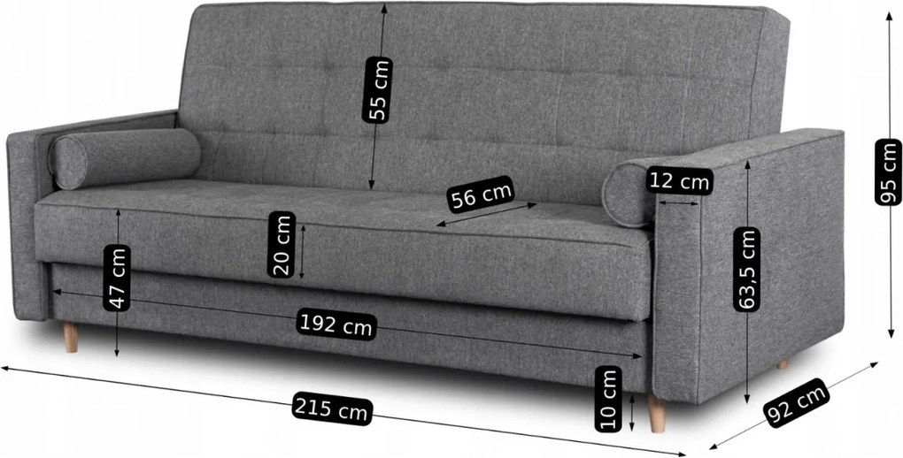 Dönthető kanapé szürke színben. MALTA