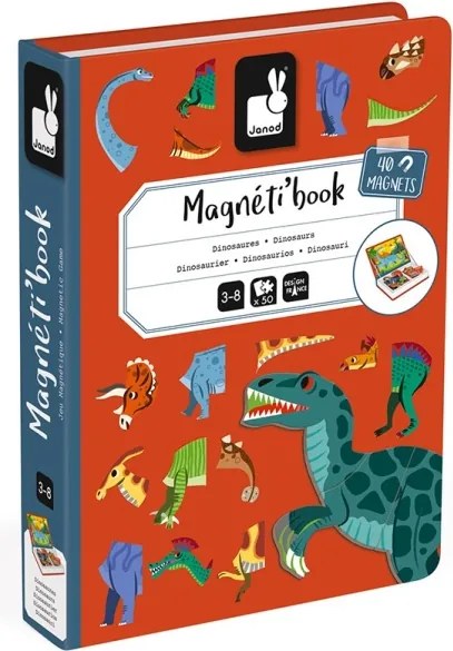 Janod - Interaktív mágneses készlet MAGNETIBOOK dinoszauruszokkal