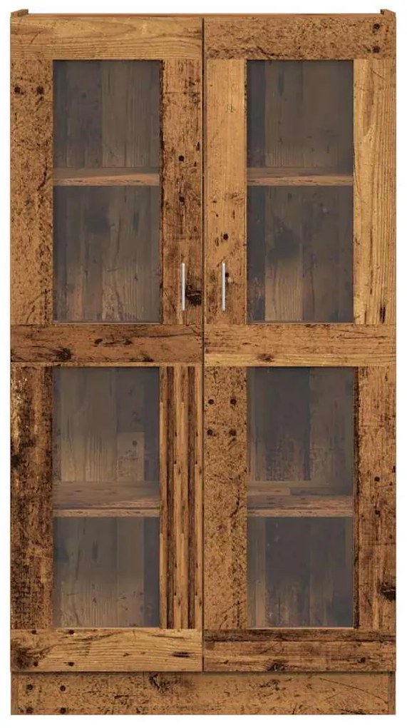 antik fa színű szerelt fa magasszekrény 82,5 x 30,5 x 150 cm