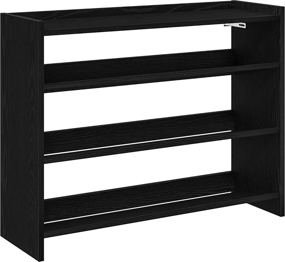 vidaXL fekete szerelt fa cipőtároló szekrény 80x25x62 cm