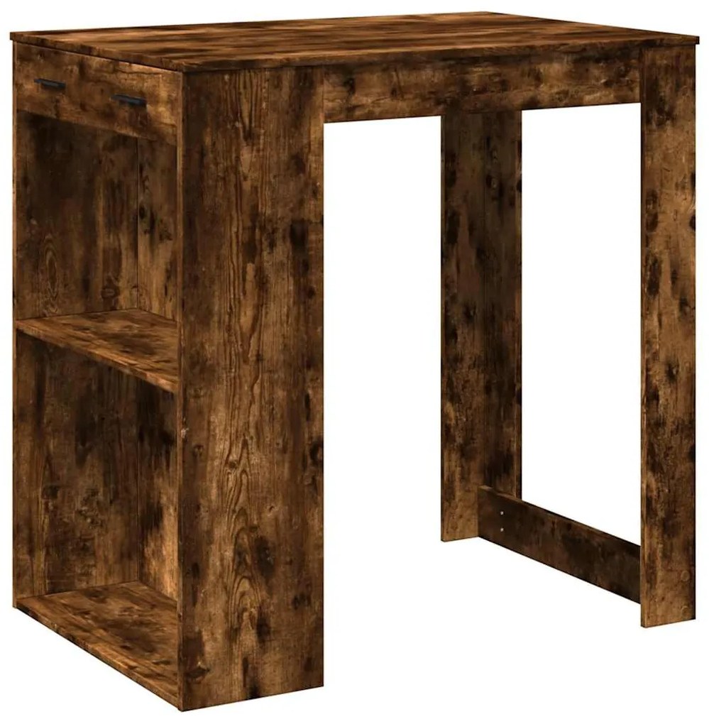 füstös tölgy színű szerelt fa bárasztal 102 x 70 x 103,5 cm