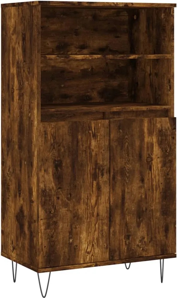 vidaXL füstös tölgy színű szerelt fa magasszekrény 60 x 36 x 110 cm