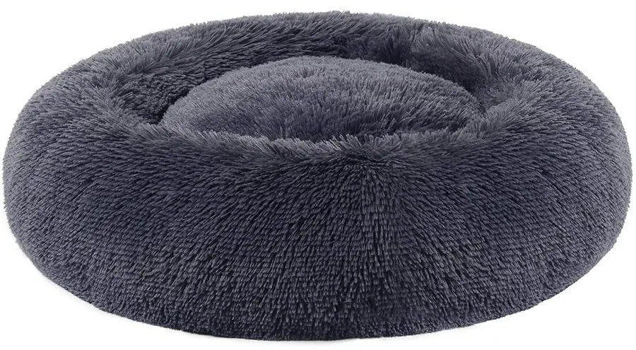 FEANDREA Kutyaágy, macskaágy, puha plüss felülettel 60 cm, sötétszürke