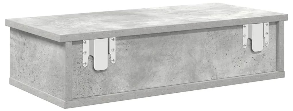 Falipolc fiókokkal betonszürke 60x28x15 cm műszaki fa