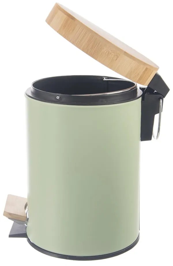 Világoszöld fém pedálos szemetes 3 l Greenish – Orion