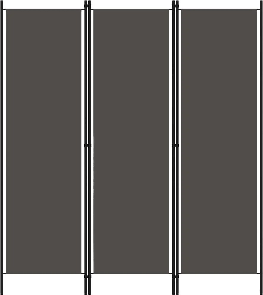 vidaXL antracitszürke 3 paneles paraván 150 x 180 cm