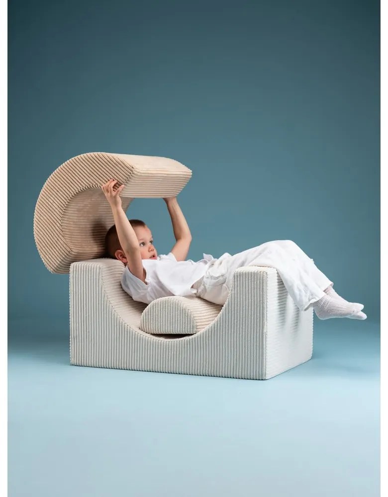 Krémszínű kordbársony habszivacs játszótér 3 db-os magasság 37 cm 75x49 cm Rainbow Montessori – Wigiwama