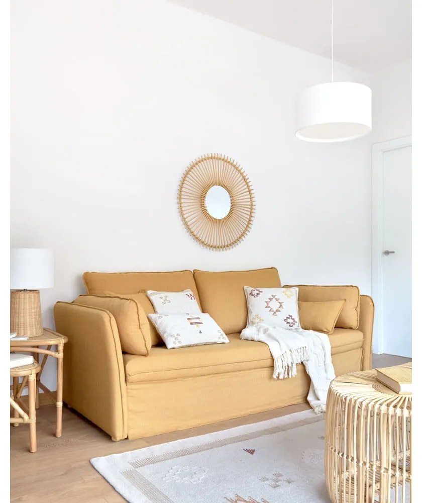 Mustársárga kinyitható kanapé 210 cm Tanit – Kave Home