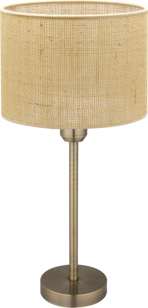 Asztali Éjjeli Lámpa Juta Szatén Patinás 43cm E27