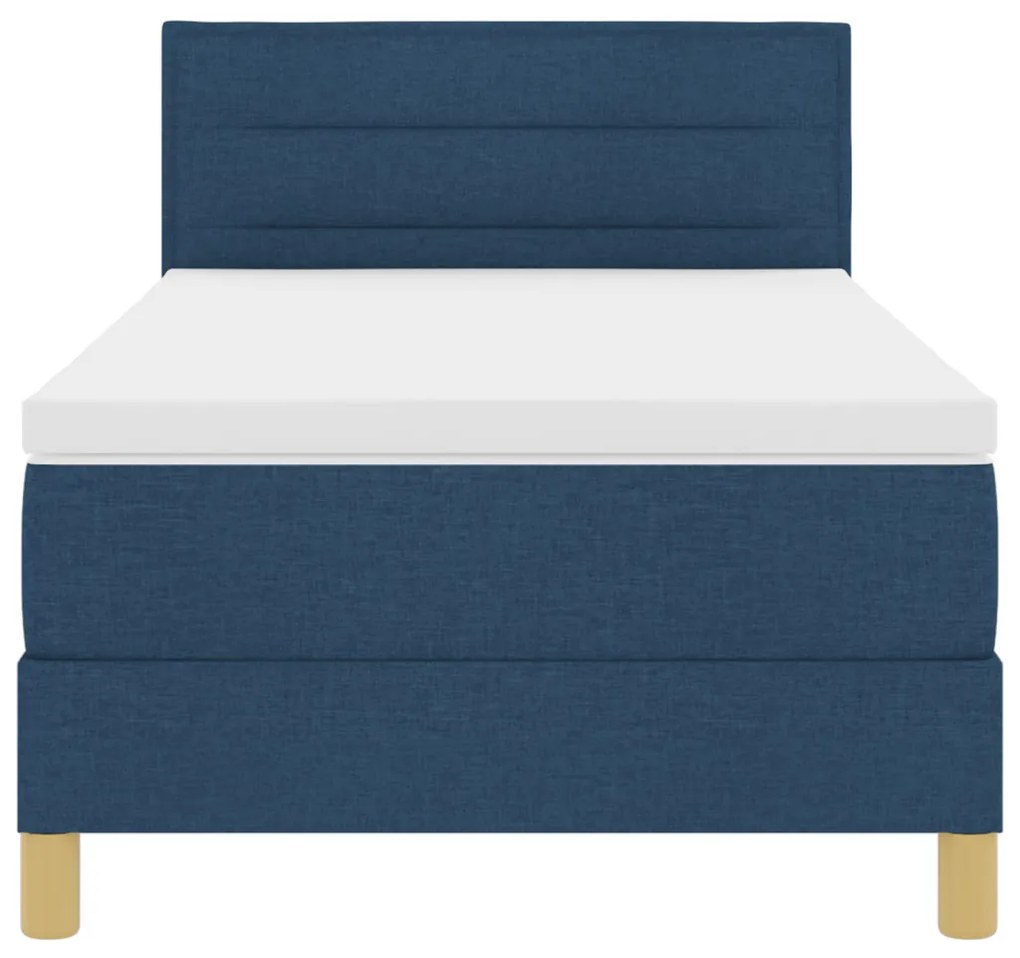 Kék Box Spring Ágy Matraccal 90x190 cm Szövet