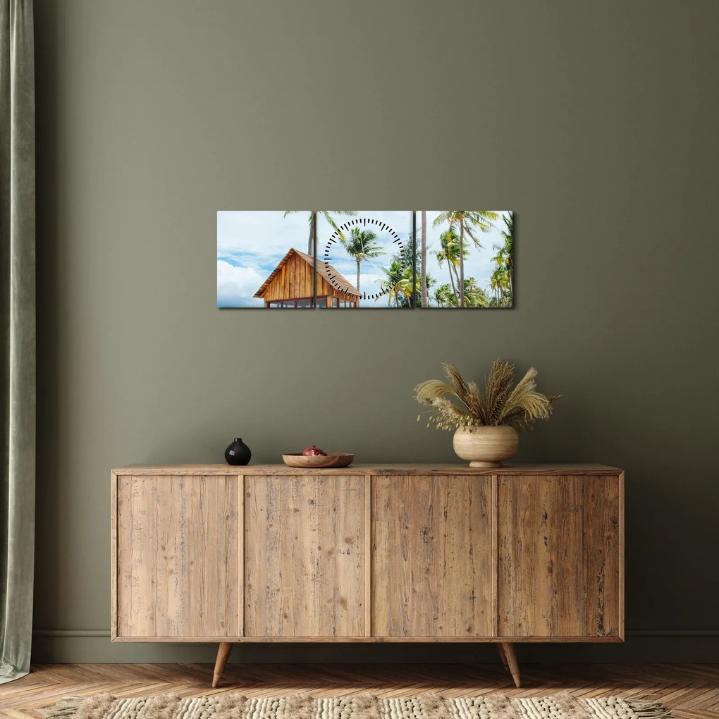Kép - Tengerpart (órával) (90x30 cm)