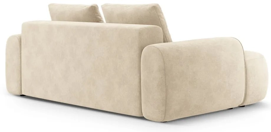 Bézs bársony kanapé 200 cm Linz – Cosmopolitan Design