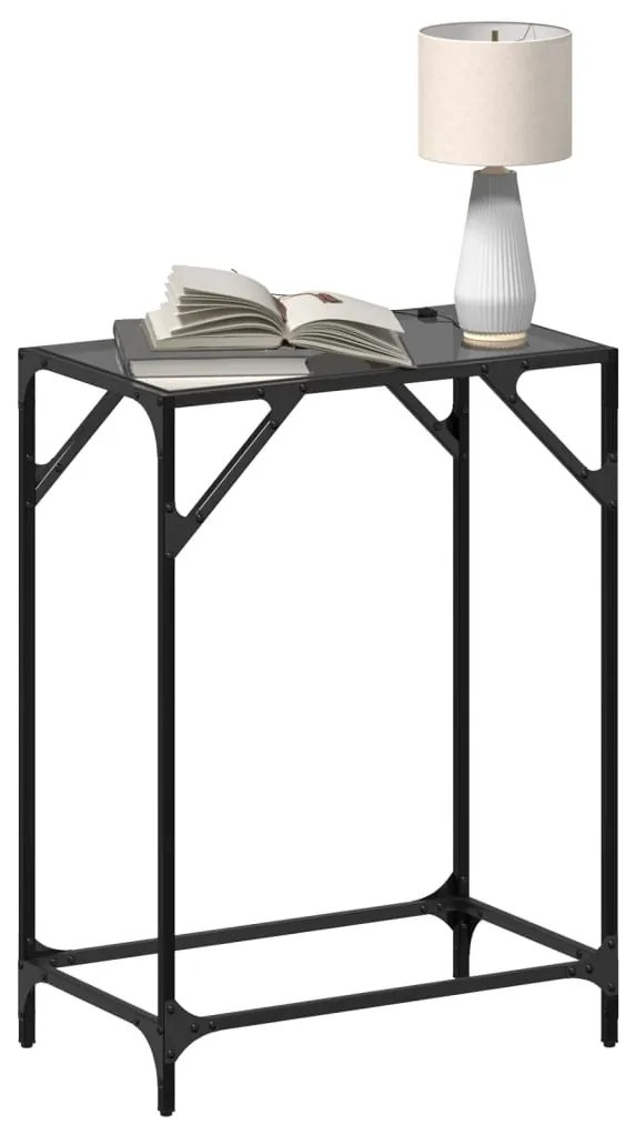 acél tálalóasztal fekete üveglappal 60 x 35 x 81 cm