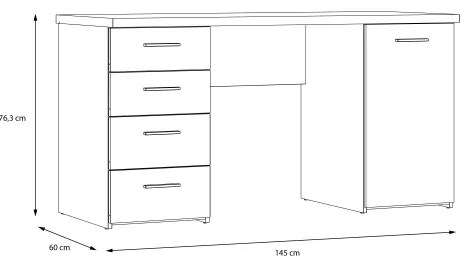 ARENO fehér íróasztal