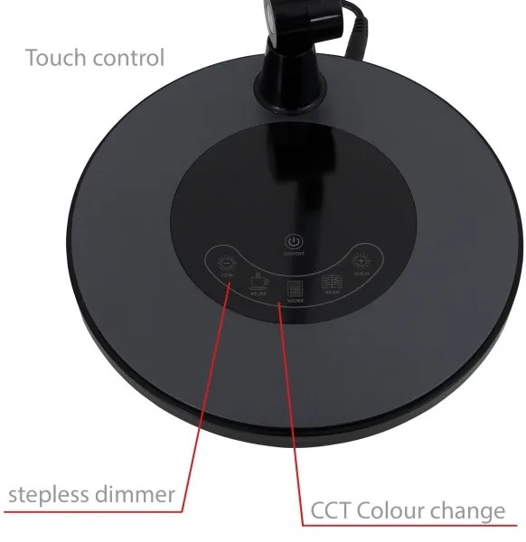 Brilo - LED érintős asztali lámpa, állítható fényerő, 6,6W, 230V, 3000-6000K