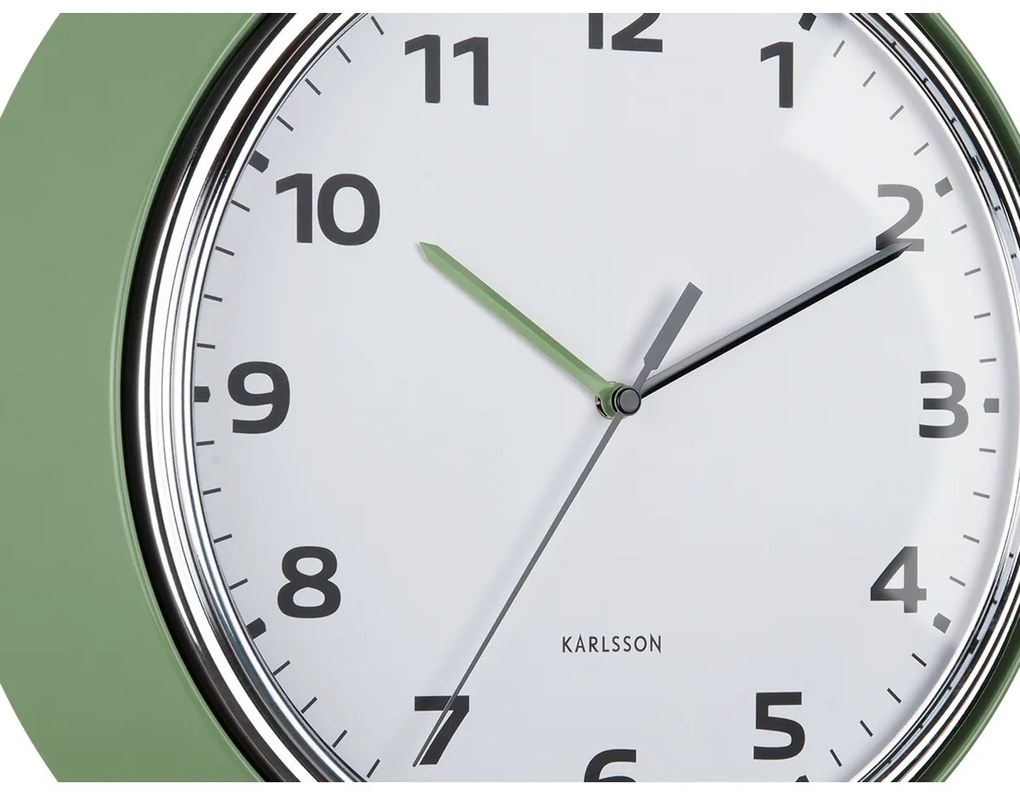 Karlsson 6006GR design falióra zöld, 34 cmátmérővel