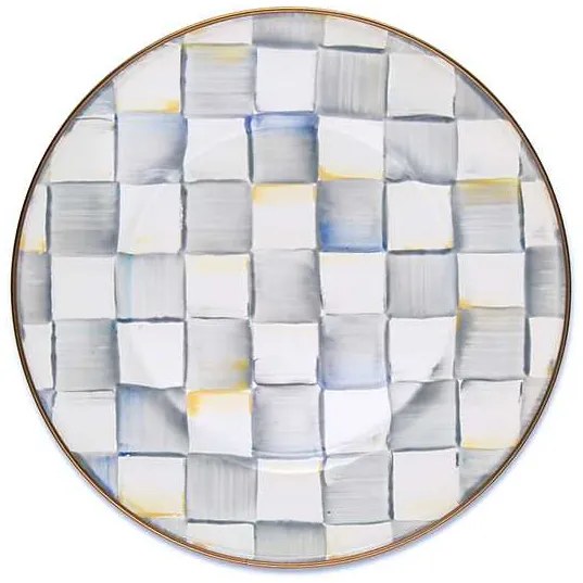 Smaltovaný jídelní talíř "Sterling Check" 25,4 cm - MacKenzie-Childs