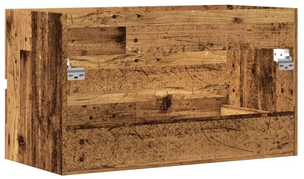 antik fa színű szerelt fa függő fürdőszobaszekrény 80x38,5x45cm
