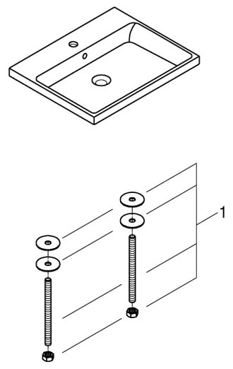 GROHE 3947900H - Mosdó CUBE CERAMIC 600 × 490 mm kerámia/fehér