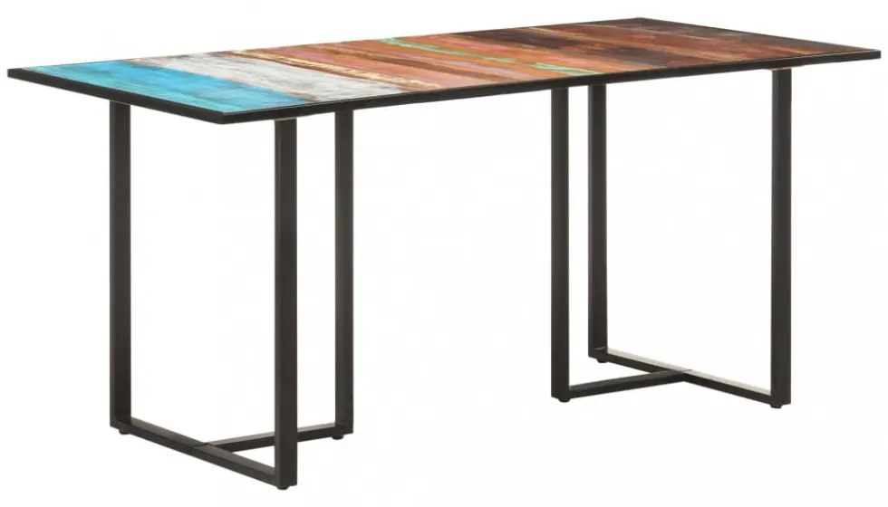 tömör újrahasznosított fa étkezőasztal 160 cm