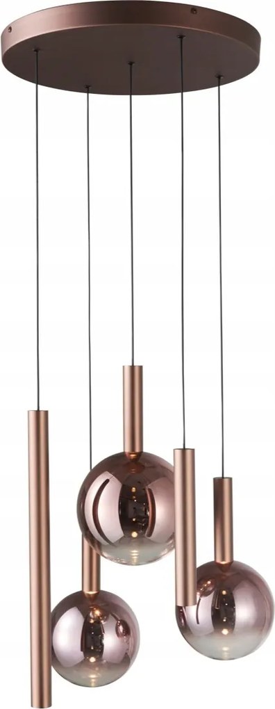 Mennyezeti függőlámpa LED-es réz fényerőszabályzóval Camino nappaliba