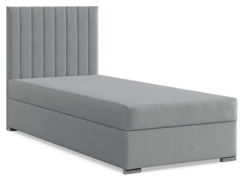 Agen egyszemélyes ágy, szövet, ágyneműtartóval, szürke