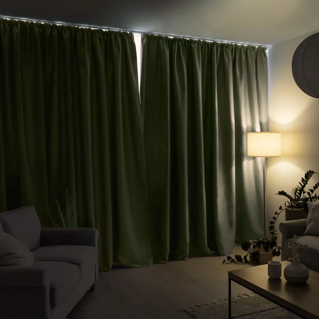 Goldea sötétítő függöny blackout - olivaszínű 270x180 cm