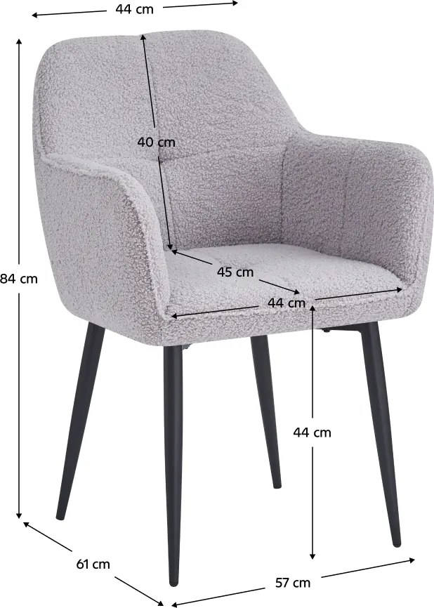 Étkezőszék, szürke/fekete, SENER