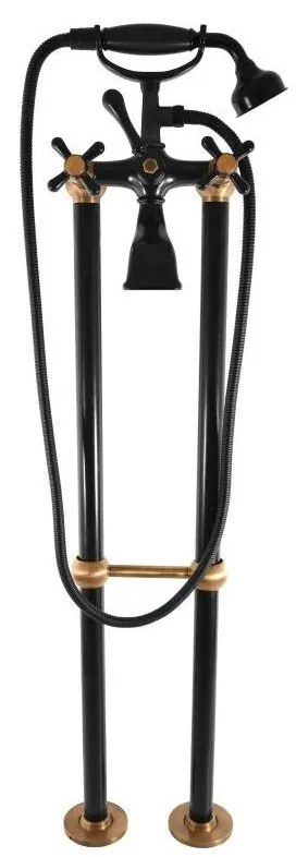 RAV Slezák MK150.5/2CMATSM - Kádszett csapteleppel MORAVA RETRO fekete/sárgaréz