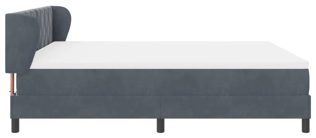 Boxspring Ágy Matrac Kószálva Szürke 180x200 cm Bársony