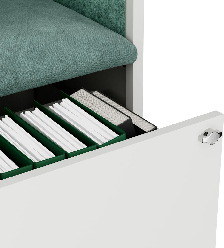 Sally 600mm  korpus Biały - siedzisko Zielony