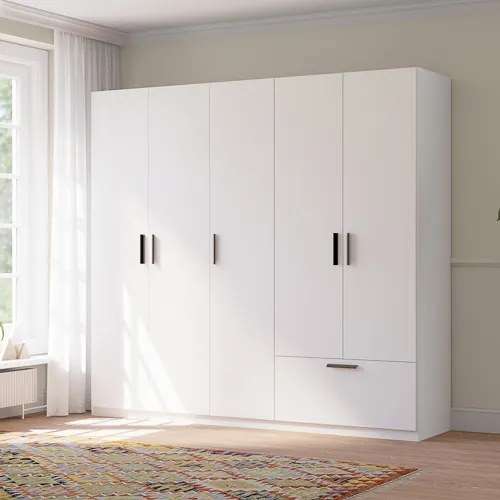LITA Gardrobeszekrény Fehér Színben 225 cm