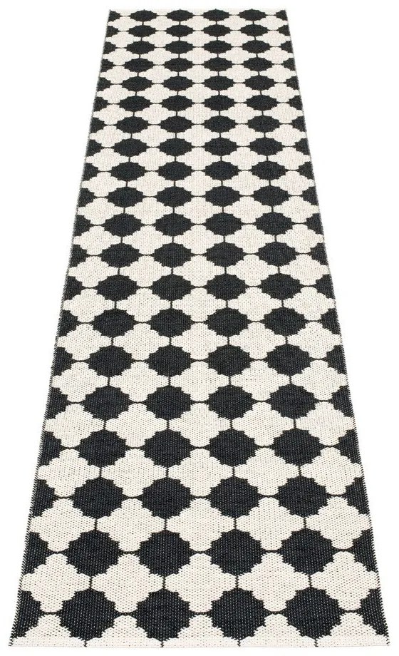 Fekete-fehér kültéri-beltéri futószőnyeg 70x300 cm Marre Black Coral – Pappelina