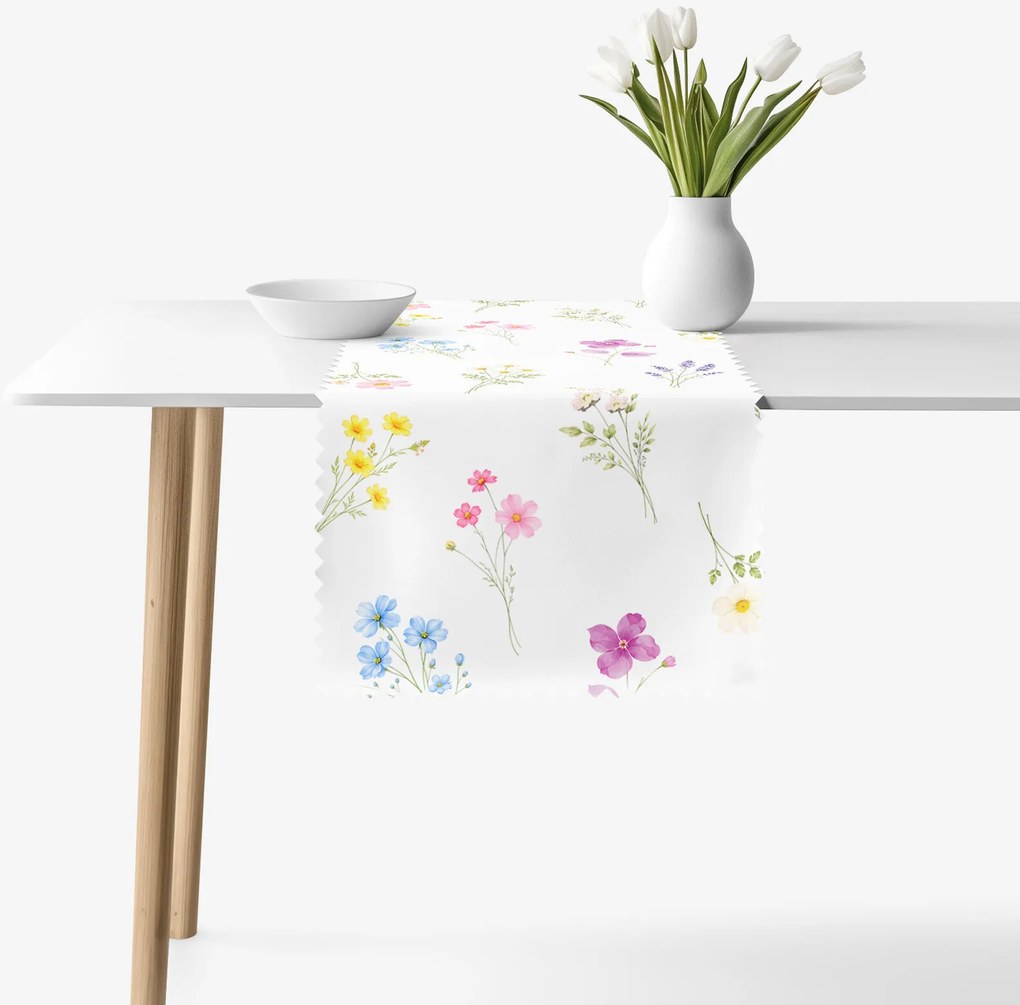 Goldea teflonbevonatú asztali futó - virágoskert 50x140 cm