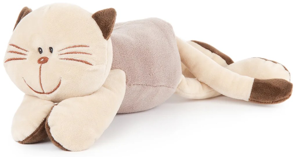 Fekvő plüssmacska, 18 cm