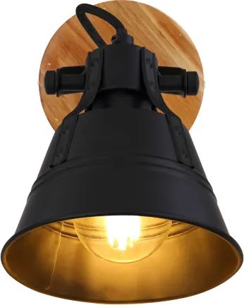 Globo 15466S-1 Spotlámpa barna, és tölgyfa megjelenésű fém kombinációja. BxH:140x180, AL:170, exkl. 1xE27 60W 230V